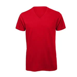 V-hals T-shirt van Biologisch Katoen - Rood