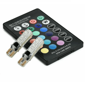 Led Color T10 W5W 194 168 192 met afstandsbediening